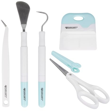 Westcott Entgitterwerkzeug | 6-teiliges Bastelzubehör Set für Cricut Schneidemaschinen | DIY Plotter Werkzeug für Vinyl, Papier, Bügelfolie und mehr | 17858