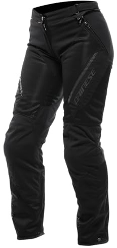 Dainese Drake 2 Super Air Tex Pants Wmn, ventilerade motorcykelbyxor, sommarsäsongsbyxor, dam, svart/svart, 54