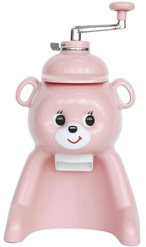 HSHTTKL Cute Bear Shape Ice Shaver Home Small Manual Ice Crusher Large Capacity Hail Ice Machine Premium Portable Shaved Ice Machine
