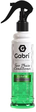 Gabri Professional Keratin Two Phase Hair Conditioner Cream 400 ml - Crème De Soin Capillaire Sans Rinçage, Pour Cheveux Abîmés