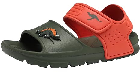 KangaROOS Unisex barn Kangaswim Ii sandal, Militär grön flamma, 34 EU