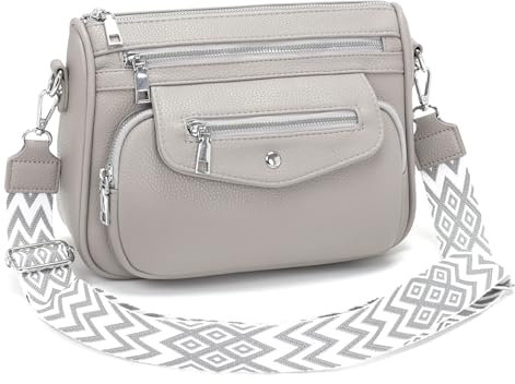 YISUOHOOM 7 Farben Umhängetasche Damen Mittelgroß 2025 Kleine Handtasche Damen Crossbody Bag Grau Schönes Geburtstagsgeschenk für Frauen