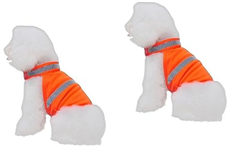MERRYHAPY 2stücke Hundewarnweste Für Sommeraktivitäten Reflektierende Atmungsaktive Sicherheitsbekleidung Fluoreszierendem Orange s Für Hundespaziergänge Laufen Und Wandern