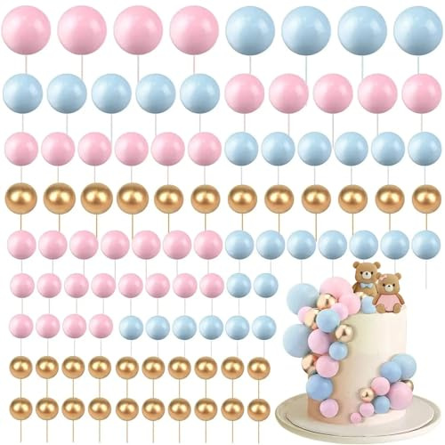 110PCS Gender Reveal Cake Toppers - Gender Reveal Decoration,gender Reveal Ideas,baby Shower Cake Toppers,the Bear Cake Decoration, Boy Or Girl Cake Toppers, Girl Baby Boy Baby Shower Decorations