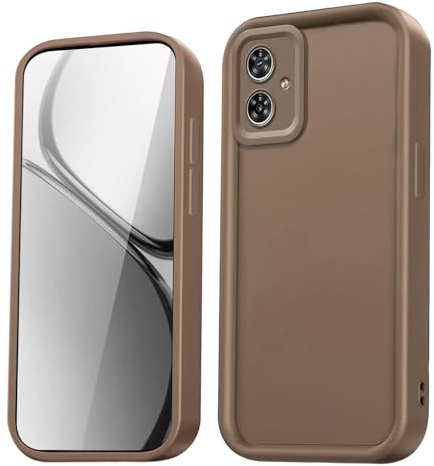 HAOYE Funda para Motorola Moto G54 5G,Silicona Carcasa Antigolpes con Bordes Elevados/Esquinas Reforzadas y Diseño Elegante - Marrón