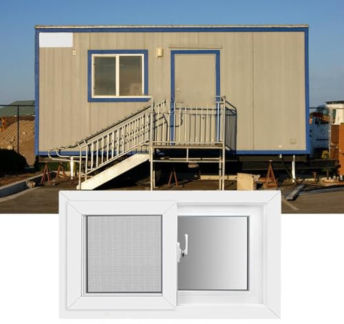 Vibeo Fenster Wohnmobilfenster mit Fliegengitter, Aluminium Kellerfenster 30x30 50x30 50x40 60x30 60x40 60x50 cm, Schuppenfenster/Häuser Ersatzfenster(16x12in/40x30cm)