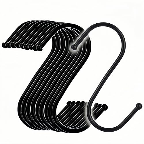 RQzaufania 20er-Pack S-Haken, 12 cm Großer S-Förmiger Haken, Robuster S-Haken aus Edelstahl zum Aufhängen in Küche, Bad, Schlafzimmer, Wohnzimmer und Büro (Silber) (groß, stück, 10)