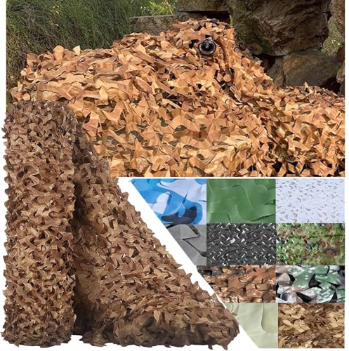 CAQXAQP Desierto Red de Camuflaje Militar para Exteriores - Sombra de Protección Solar,3mX5m Malla Camuflaje Caza Terraza Decoración Forestal y Camping,Tamaño Personalizable