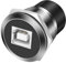 MEIRIYFA Coupleur USB B vers A Panel Mount Connector - USB2.0 type B femelle vers USB-A femelle - Adaptateur rond pour PC, ordinateur portable, imprimante scanner, argenté