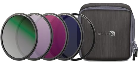 REFLEX CAMERA 62 mm Magnetfilter-Set – ND8, ND64, ND1000, CPL-Filter mit Magnetadapter & Tragetasche – Ultra HD optisches Glas für Fotografie und Videografie