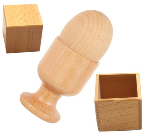 Hemobllo Jouet de Coordination Main-œil en Bois pour Garçon et Filles Lot de 2 Sets de Sets et Coquetier Surface Lisse et Confortable Développement Sensoriel des Tout-Petits