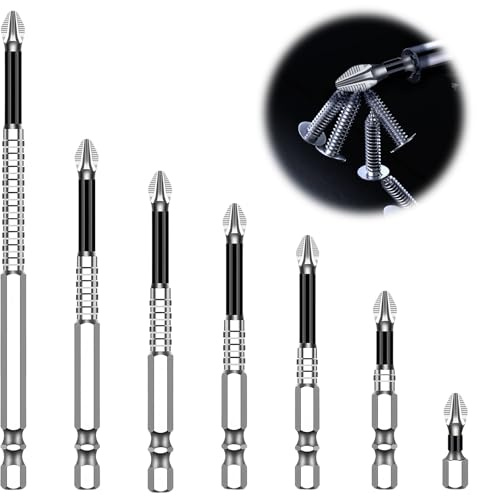High Magnetic Screwdriver Bit Set, 7 Pcs Strong Anti-Slip Drill Bits, Fixion Tools, High Precision Magnetic Fixion Screwdriver Bits Compatible with Electric Drill and Driver Tools