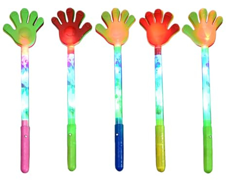 HOOTNEE 5 Pcs de Mano Luminoso Cinco Dedos para Fiesta, y Ruidoso para Cumpleaños, Bodas y Eventos Infantiles