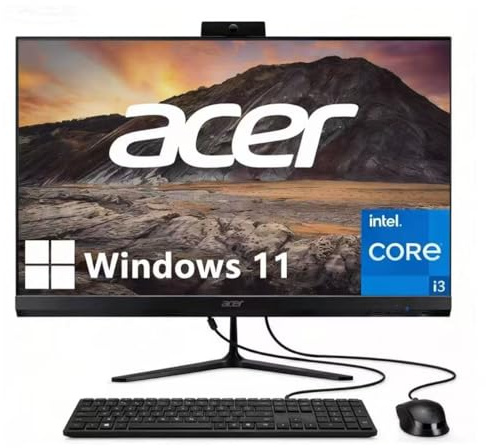 Acer Aspire C24 All-in-One Desktop | 23.8 FHD IPS 120Hz Display | Intel Core i3-1305U (Up to 4.5GHz) | 16GB RAM | 512GB SSD | Office 365 for The Web | Wired Keyboard & Mouse | Wi-Fi 6
