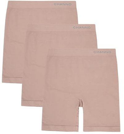 Channo Braga Pantalón Antiroce de Algodón Sin Costuras de Sujeción Ligera (Pack 3) (Vison, M)