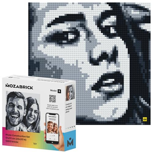 MOZABRICK Set S- Klemmbaustein Mosaik Foto Bausatz, personalisiertes Geschenk, Benutzerdefiniert, Bild Baukasten, Bauset, Pixel Art Kunst Steckbaustein Gemälde