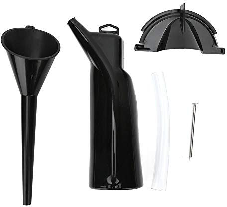 Kit imbuto olio strumento cambio olio imbuto, kit imbuto filtro olio moto riempimento olio imbuto antigoccia(Black)
