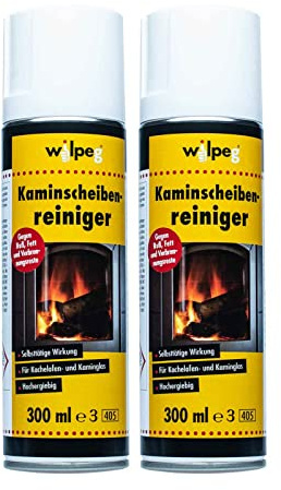 WILPEG Kaminscheibenreiniger 300ml 2er Set | Aktivschaum Ofenglasreiniger | Glasreiniger gegen Ru&, Fett & &lr&ckst&nde | F&r Grill, Kamin & Ofen | Streifenfreie Reinigung ohne Schrubben