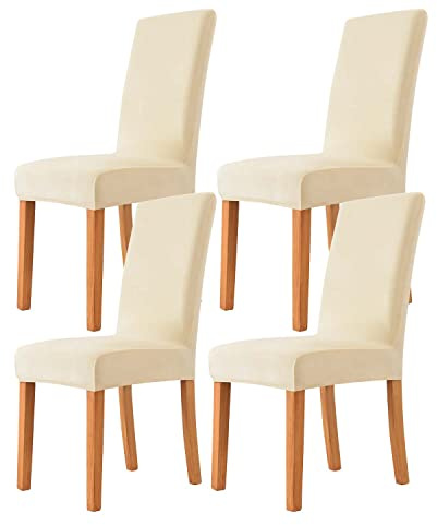 Morwealth 2er 4er 6er Set Stuhlhussen, Stuhlbezug für Esszimmer Waschbar Samt Stretch Stuhl hussen Universal Stuhlüberzüge für Hotel, Zeremonie, Bankett Hochzeit Party Deko
