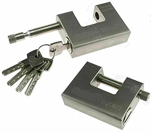 Catenaccio 94 mm in Acciaio con 5 chiavi speciali, anti intrusione bocchetta di ingresso protetta da perforamenti cilindro da 12 mm