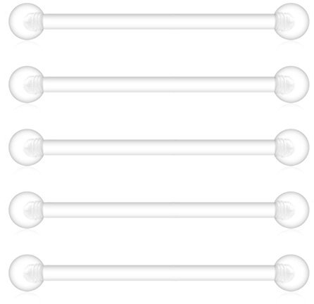 Briana Williams 5er 14G Industrial Bar Plastik Barbell Bioflex Flexibel Ohr Scaffold Piercing 32/35/38mm
