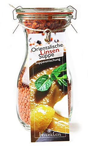 Orientalische Linsensuppe Mini ( 250ml ) - Zutaten im Weckglas für die einfache Zubereitung – Gourmet-Mischung von Feuer & Glas