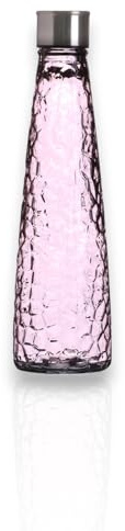 WESTCRAFT Borraccia in vetro vintage (diamante), 750 ml, singola o in set, bottiglie di vetro colorate con tappo a vite, riutilizzabili per acqua, succhi di frutta, bevande, colori pastello a scelta