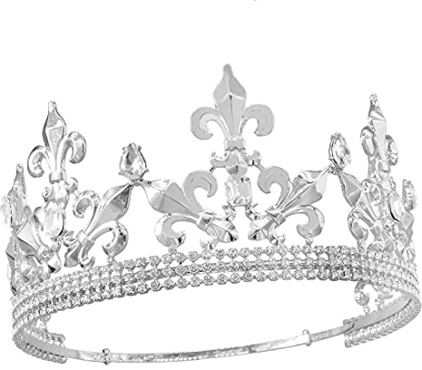 Royal King Krone Herren Metall Prinz Kronen Tiaras Full Round für Weihnachten/Hochzeit/Ball/Festzug/Geburtstagsfeier/Fotografie