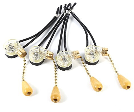 Joyzan Fan Catenella Interruttore, della Luce del Ventilatore da Soffitto a Catena Elettrico On off Filo di Controllo Lampade Parete dell'Armadio Terminale Ricambio per Luci Ventilatori Bagno 4 Pezzi