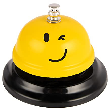 Campanello da tavolo, campanello da reception, campanello da tavolo, campanello da chiamata, campanello di chiamata, campanello con suono chiaro per cucina, ristorante, hotel e bar (giallo)