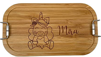 KIDSLINO Fiambrera personalizada, fiambrera infantil, diseño de unicornio, fiambrera con nombre, para guardería