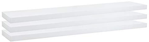 eSituro Wandregal, schwebendes weißes Regale für Wandmontage, 3er-Set Schweberegal Hängeregal Wandbrett im Wohnzimmer Schlafzimmer Küche Badezimmer, 60x3,8x22,9 cm