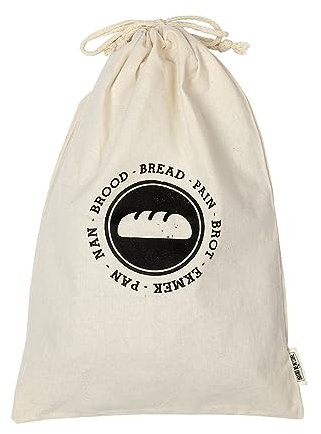 BrandNewCake® Leinen Brotbeutel 47x31cm mit Kordelzug - Wiederverwendbar Brotsack zum Aufbewahren frischhalten von Brot - Plastikfrei Brötchenbeutel aus 100% Leinen!