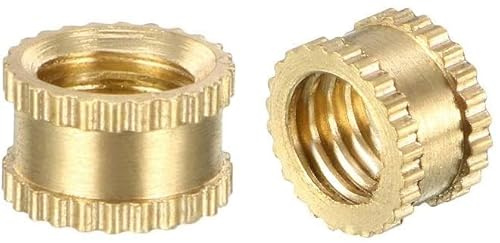 XYWHPGV Insert fileté moleté, M5 x 4 mm L x 6,5 mm OD filetage femelle Écrous à encastrer en laiton, lot de 100(4c3fa 01e9c 4d7e2 8a837 3242e bc2cd
