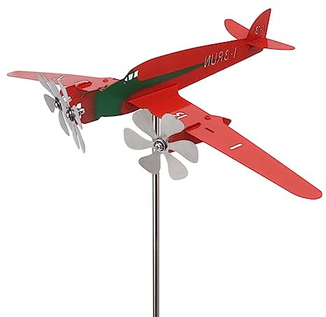 Banderuola Per Aereo in Metallo 3D - Girandola Per Aeroplano Antiruggine Per Garage, Cupola, Fienile, Patio Per Cortile E Giardino, Girandola Cinetica 3D Per Cacciatori di Vento,Aereo Da Giardino