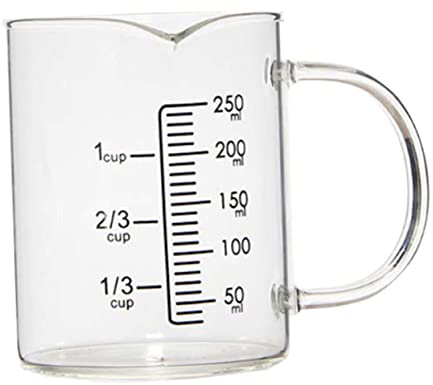 Mikinona Tasse à Mesurer Pour Lait Et Boissons Doseur Verre Pour Café Jus Et Thé