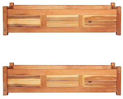 FUDUGEHMIOFWFJJ blumentopf Gross,blumentopf groß,Garten-Hochbeete 2 STK. Akazienholz 100x30x25 cmGeeignet für Garten, Terrasse, Schlafzimmer, Wohnzimmer