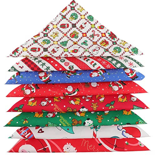 NUOBESTY 8stücke Weihnachten Baumwolle Stoff Blätter Quilt Patchwork DIY Handwerk Nähstoff Für Basteln Und Dekoration