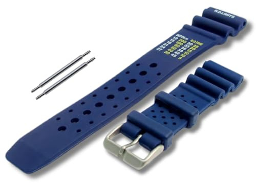 Rubber Silicon Watch Strap 20mm Blue For Mens Diver Watches Chunky Strap Band with Divers ND Limits