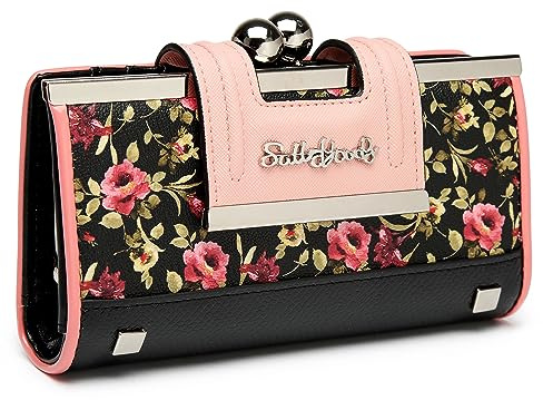AFKOMST Portefeuille Femme Cuir Grande Capacité Long Noir1