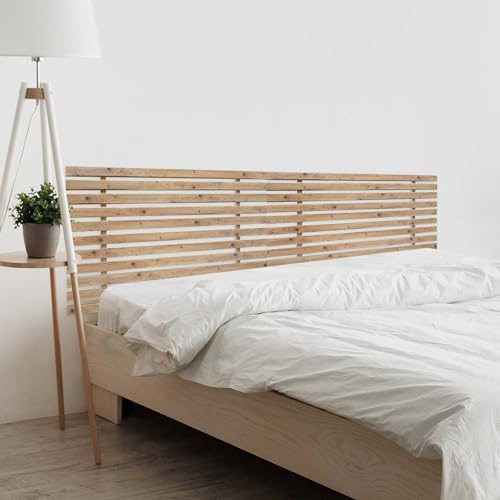 DHOME Cabecero de Madera reciclada DM Estilo Japones Palet Dual Dividido en 2 Piezas Cama Palets Herrajes incluidos (190cm Dual, Roble)