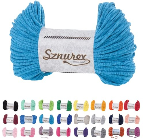 Makramee Garn 5mm x 100m Baumwollschnur Perfekt für DIY, Garn für Makramee-Schnur über 50 Farben Oeko-TEX Zertifiziert - Baumwollkordel, Baumwollgarn mit Polyesterkern