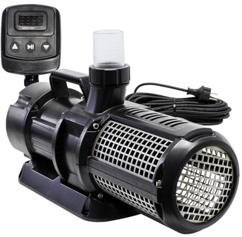 AquaOne CET-35000T regelbare Eco Teichpumpe 45-450 Watt 13000 bis 32000 L/h I Hochwertige Teichpumpe mit multifunktionalen Kontroller I Spezielle Pumpe für den Gartenteich I Filterpumpe Teich