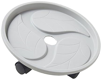 UKCOCO Soporte para Macetas Redondo con Ruedas Bandeja De Plástico Grueso Móvil para Plantas De Interior Pedestal Resistente y Fácil De Limpiar Base Giratoria para Jardineras