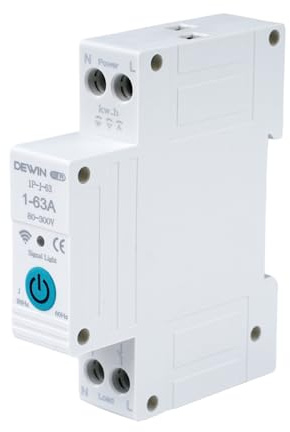 Zeitschaltuhr hutschiene 63A Wlan schalter hutschiene Tuya Smart smartmeter stromzähler wlan AC230V Smart Circuit Breaker für Smart Home Mit Metering und Überstromschutz 1P-J-63