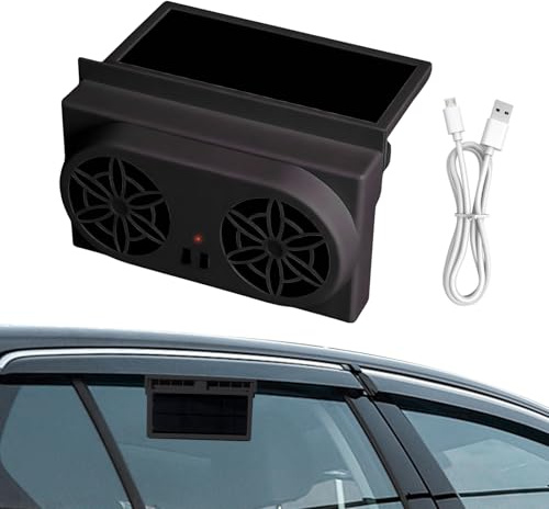 Générique Ventilateur Solaire Voiture, Ventilateur D'échappement Solaire pour Fenêtre de Voiture, Aeration Fenetre, Refroidissement Automatique Voitures pour SUV, RV, Été, Camion