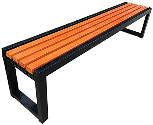 Panca da giardino in metallo a 3 posti resistente alle intemperie, mobili da esterno senza schienale, marrone chiaro, vari modelli e 11 colori, per balcone e giardino, durevole ed economico