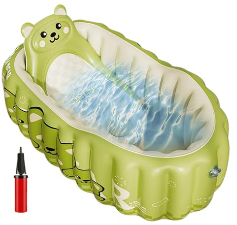 Fuuxtci Bañera Inflable Bebé - Bañera De Viaje Hinchable Para Bebés,Plegable Para Baño Natación Playa Viaje Accesorios Piscina