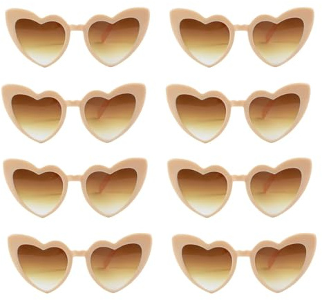 ZIHDKE 20 stücke Herzförmige Sonnenbrillen for Damen, Junggesellinnenabschiedsgeschenke, Gläser, Brautparty, Hochzeitsdekoration, Brautjungferngeschenke FüR Damen MäDchen(Gold)