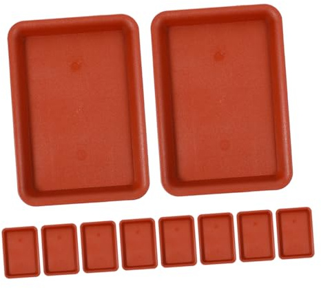 Yardenfun Set da 10 Sottovasi Rettangolari in Plastica Antigoccia per Vasi da Fiori da Tavolo Vassoio per Annaffiature e Davanzali Supporto per Piante da Interno e Bonsai